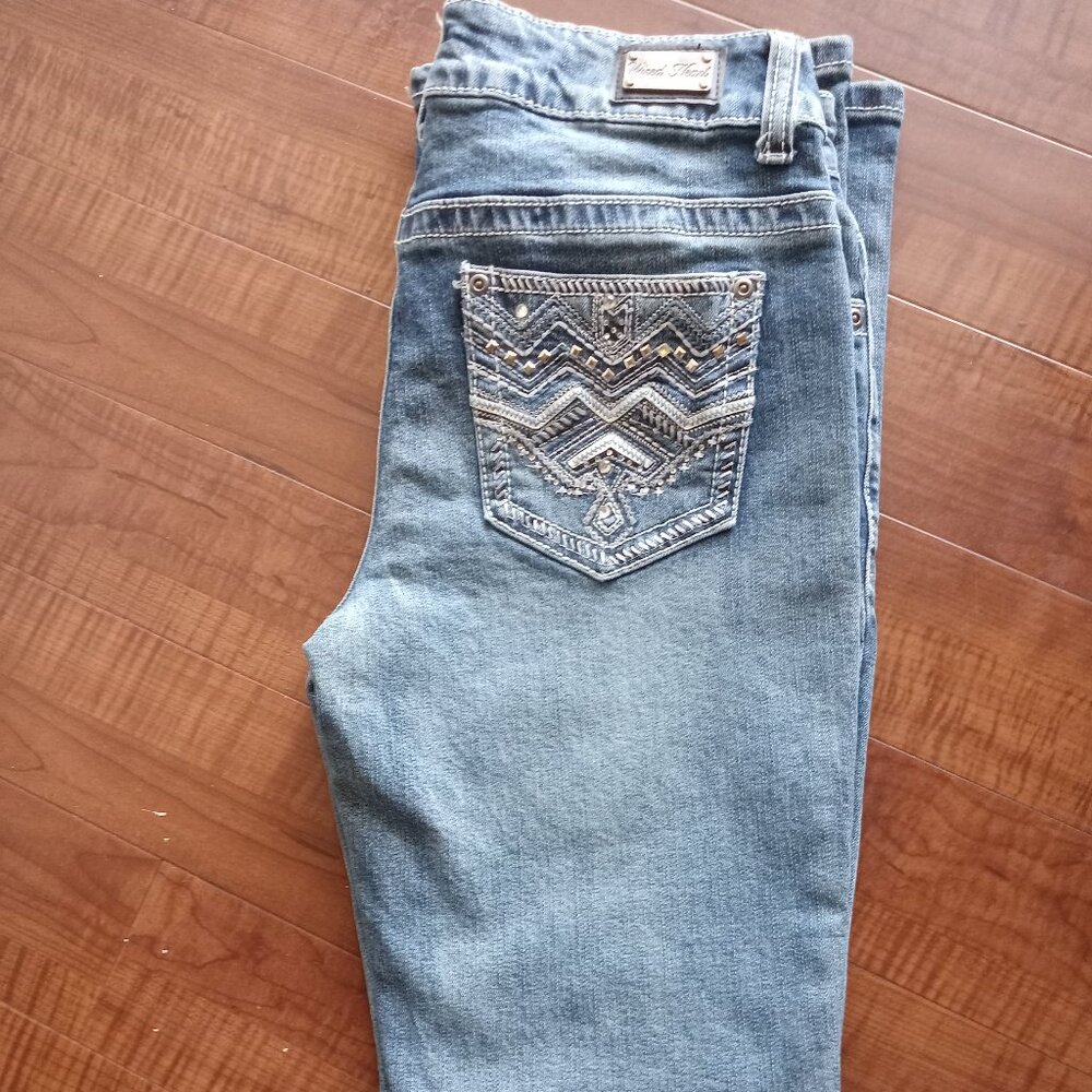 Wired Heart Women's Bootcut Jeans With Embellished Pockets Size 29x33